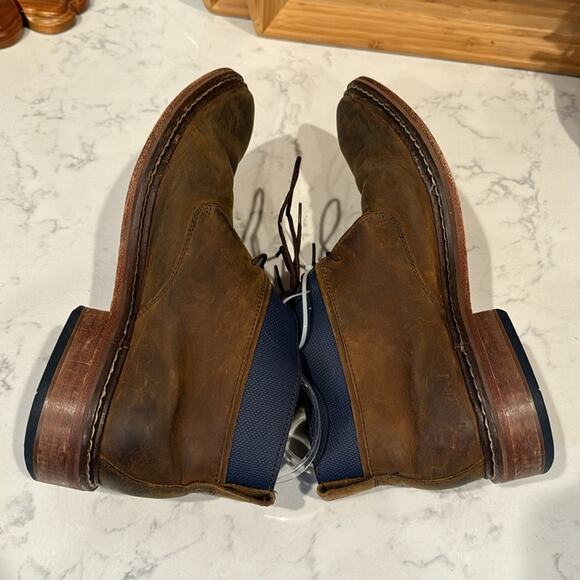 Cole Haan Colton Chukka Brown blue Leather Booties preppy rugged  size 9.5 main image 8